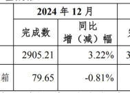 北部湾港：2024年累计货物吞吐量3.28亿吨，同比增长5.61%|界面新闻 · 快讯